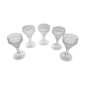 Antique pressed glass liqueur glasses