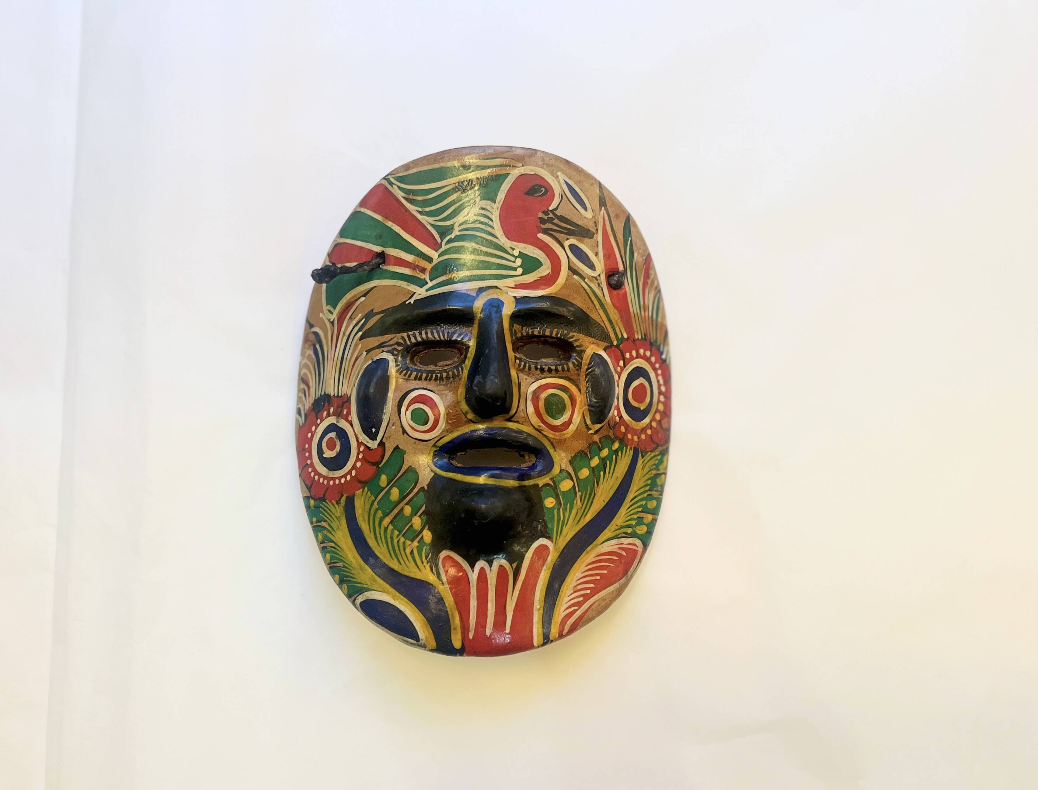 Colored terracotta mask, Mexico 1970s