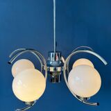 Chrome pendant lamp from the 70s of the mid-century