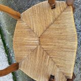 Provencal straw armchair in walnut