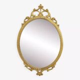 Italian oval brass medallion mirror