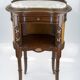 Louis XVI style walnut and marble cabinet