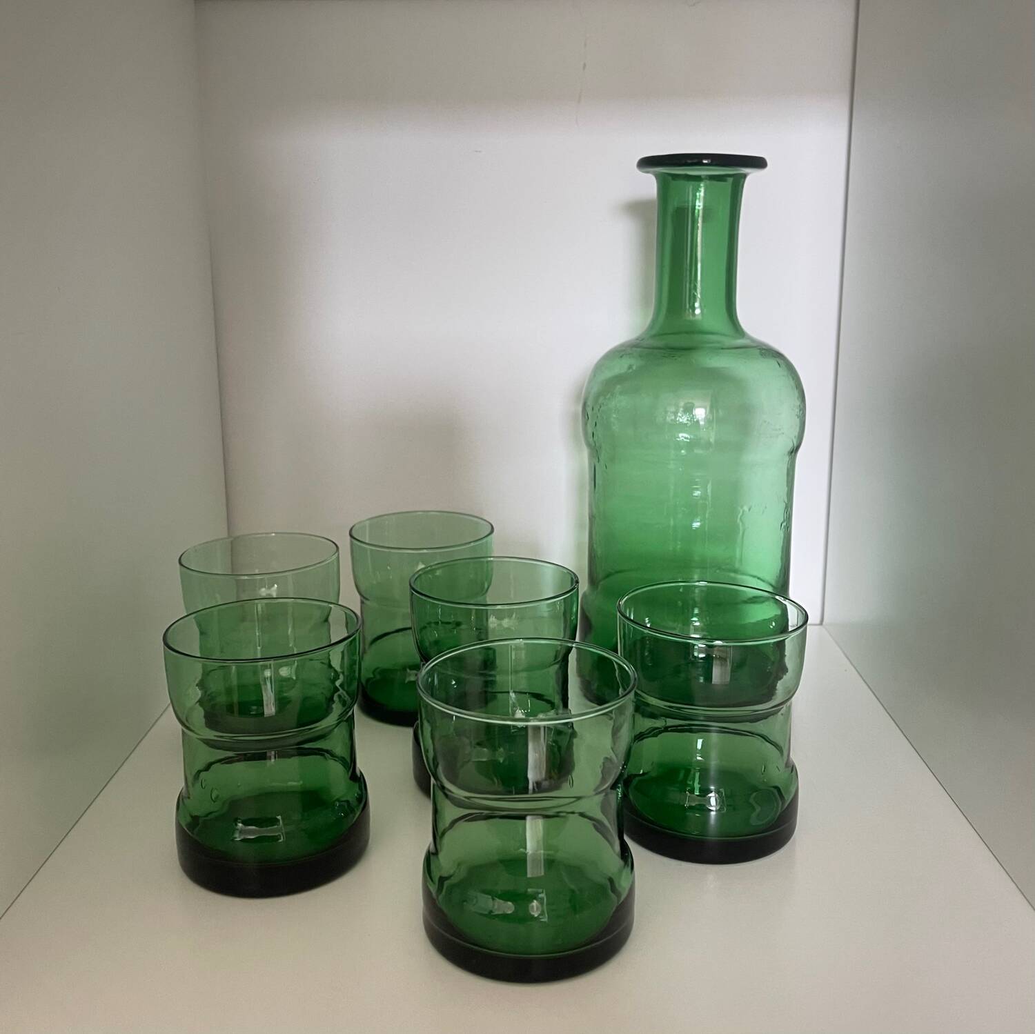 Service italien en verre bullé