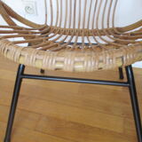 Shell armchairs in rattan and metal year 60