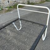 Lit internat, style Hitier, métal tubulaire, vintage, années 50