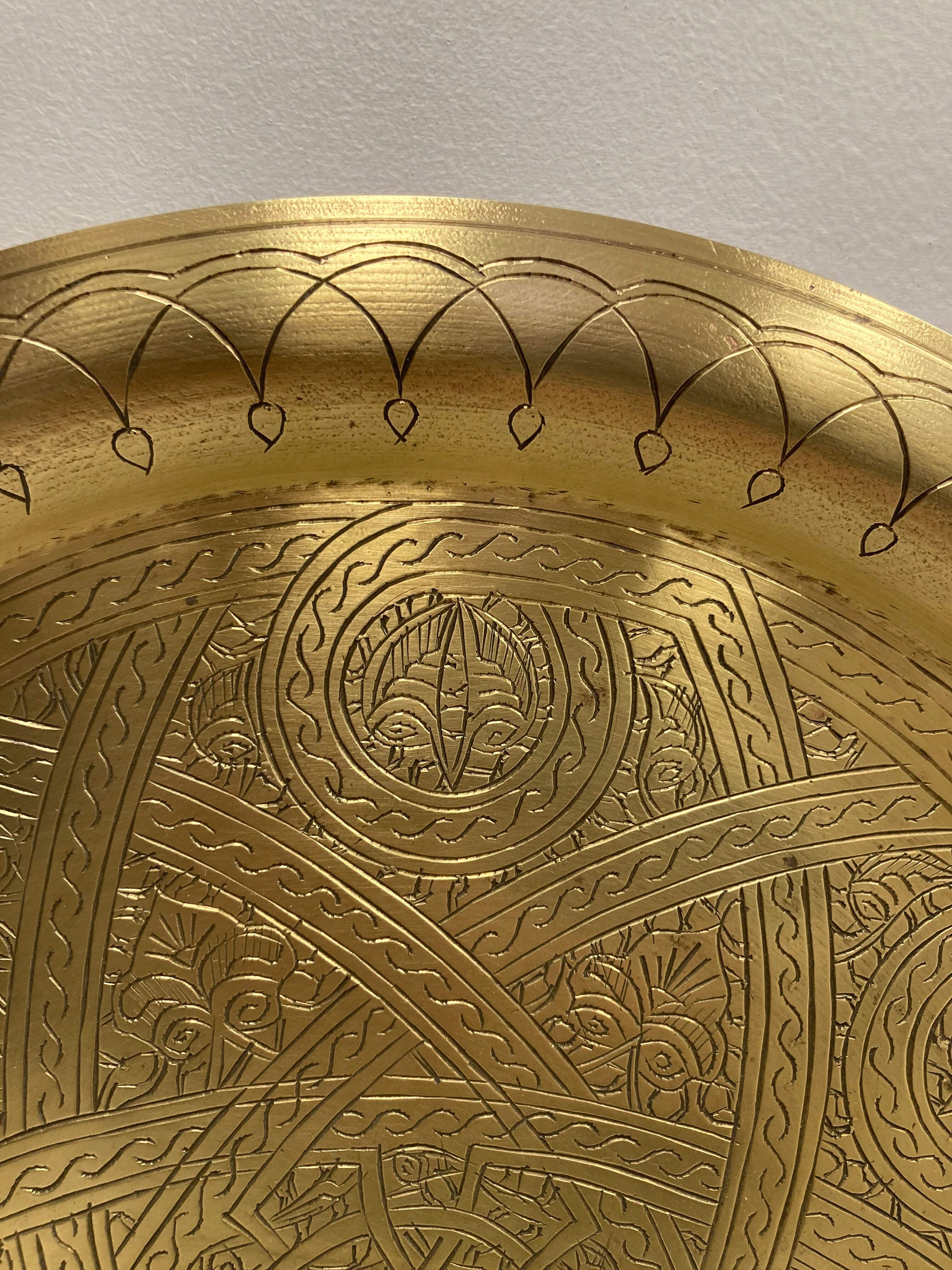 Golden brass tray