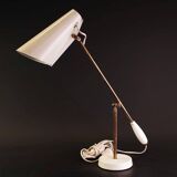 Midcentury Modern White Table Lamp "Birdy" by Birger Dahl, Sonnico, Norway 1950s