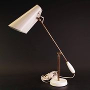 Midcentury Modern White Table Lamp "Birdy" by Birger Dahl, Sonnico, Norway 1950s