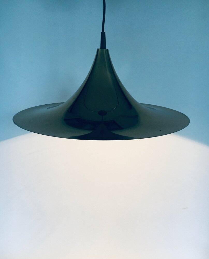 Postmodern Witch Hat Gold Pendant Lamp, 1980s