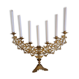 Antique bronze and brass candelabrum, large model, 19th century candlestick.