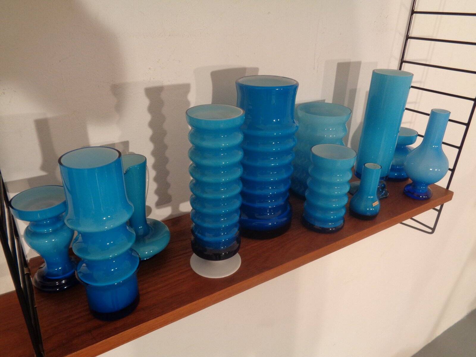 German glass vases by Karl Friedrich, 1960s, set of 11.