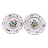 Pair of flat plates in Lunéville earthenware KG Model "Réverbère"