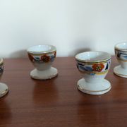 Set of four Art Deco porcelain egg cups from the 1930s.