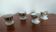 Set of four Art Deco porcelain egg cups from the 1930s.