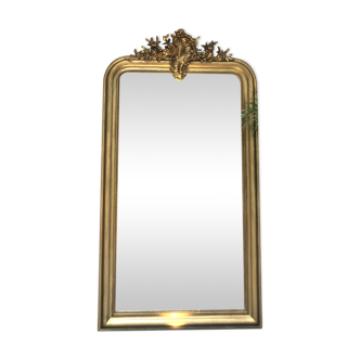 Miroir Louis-Philippe à fronton époque fin 19ème,  150x82,5cm