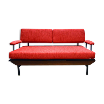 Mid-century Italian sofa bed in corduroy fabric