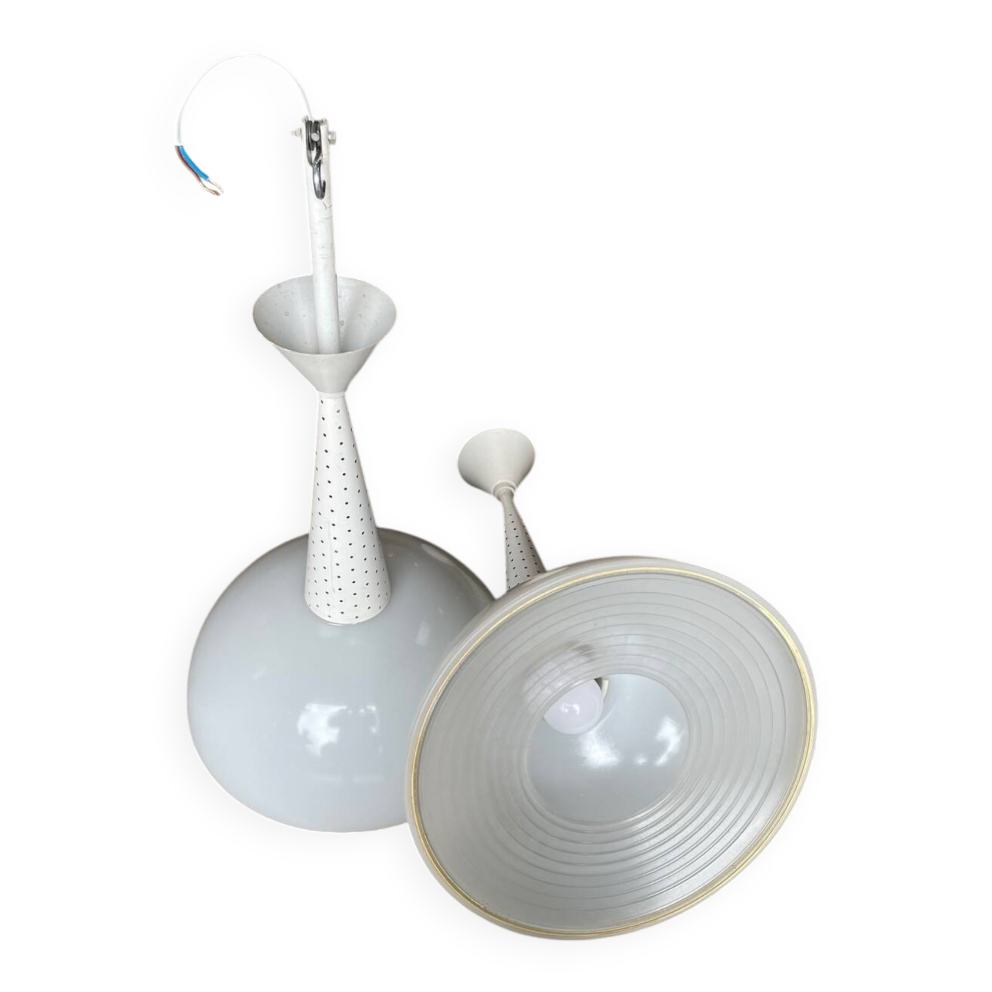 pair of pendants by Mathieu Matégot for Holophane