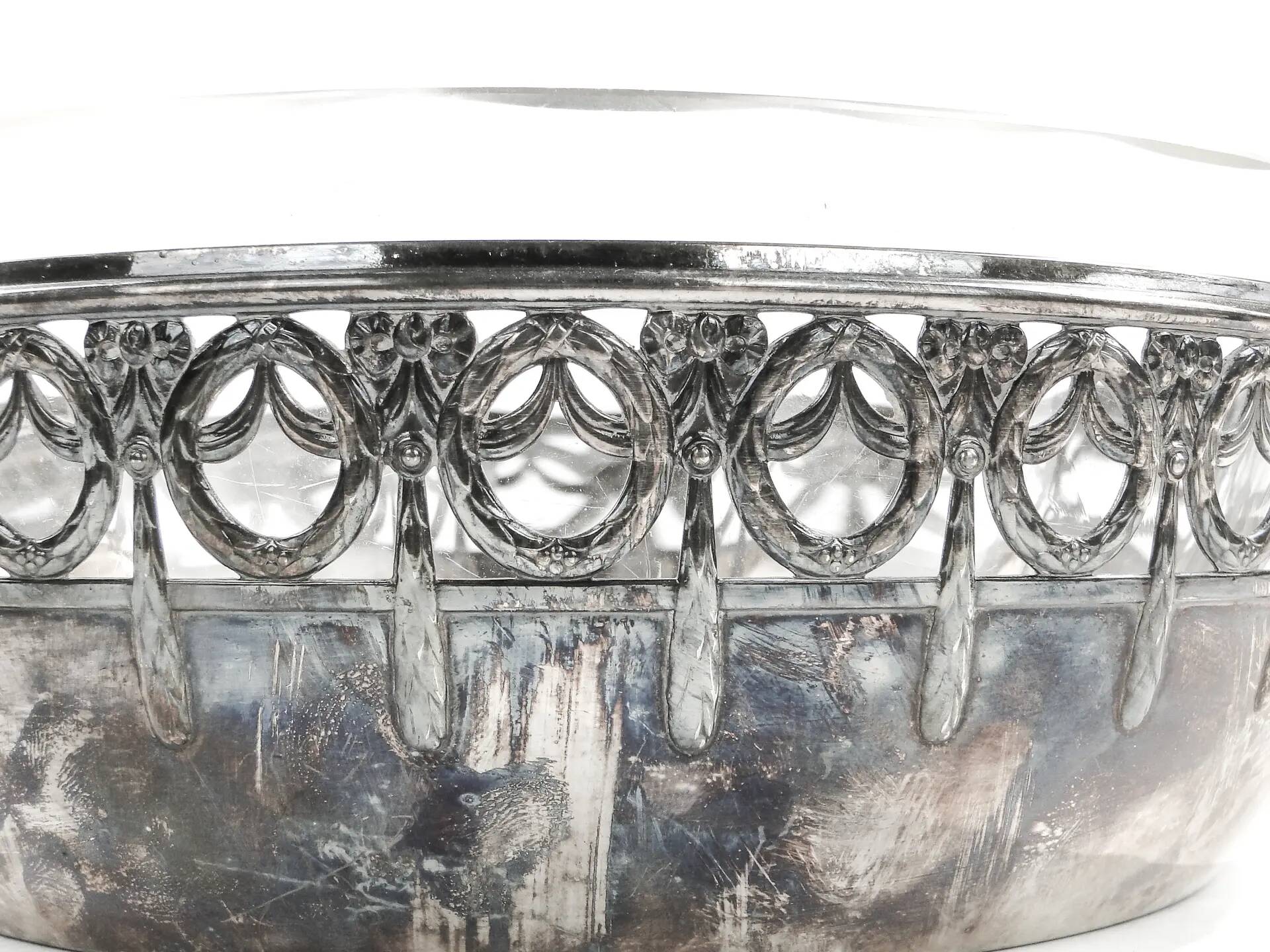 Fruit basket, Art Nouveau, silver-plated brass, WMF, Germany, early 20th century