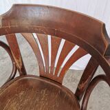 Chaise de salle à manger vintage en bois courbé : fauteuil style Thonet du milieu du siècle
