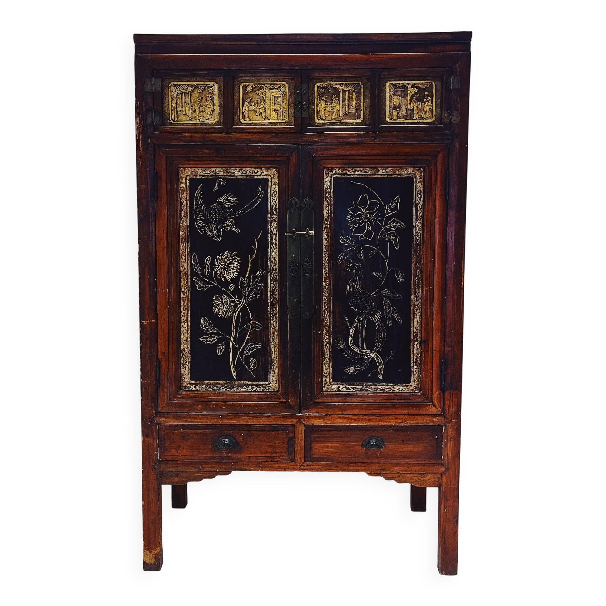 Antique Chinese Closet with gold