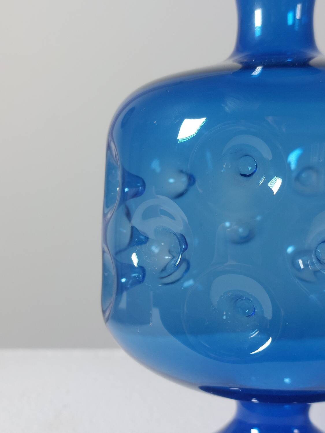 Vintage mid-century trio of handcrafted glass vases from Lauscha, Thuringia.