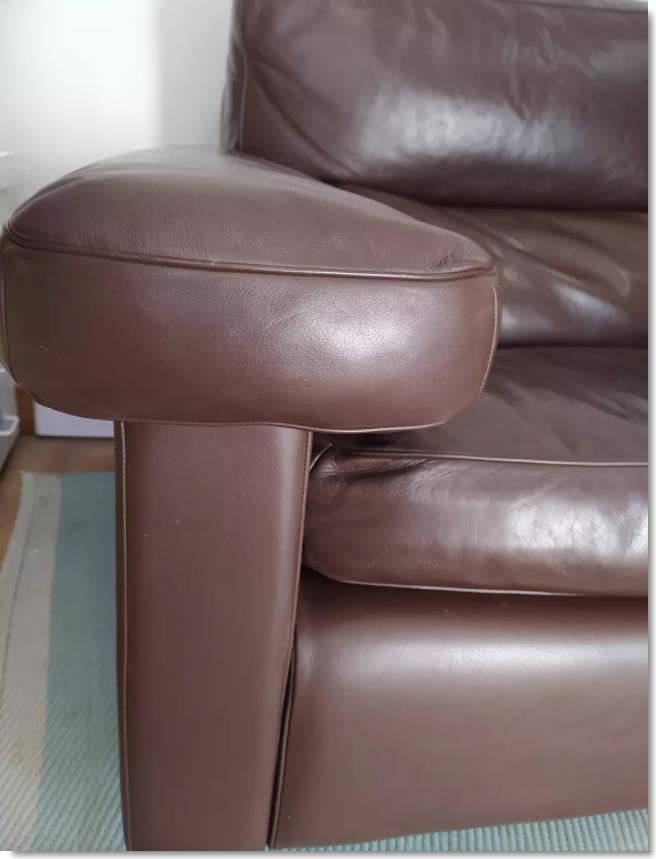 Italian leather sofa Poltrona Frau by Tito Agnoli