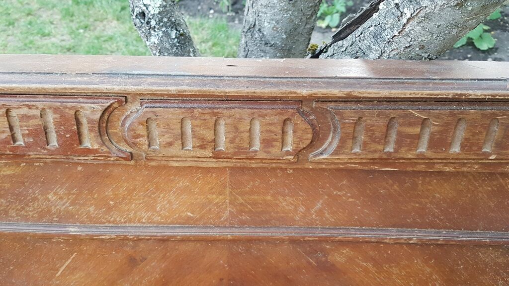 Old wooden headboard