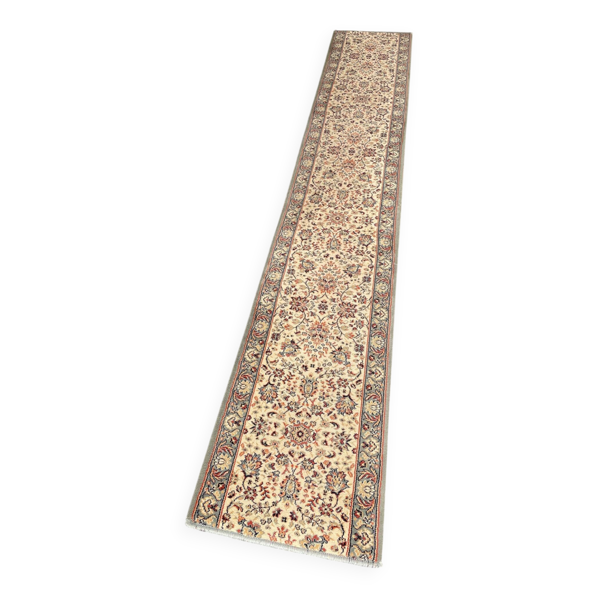Vintage Beige Grey-Blue Runner Rug