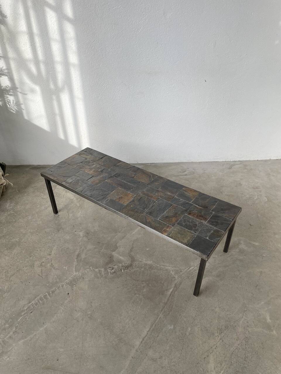 1950s slate coffee table