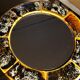 Old vintage round ceramic mirror
