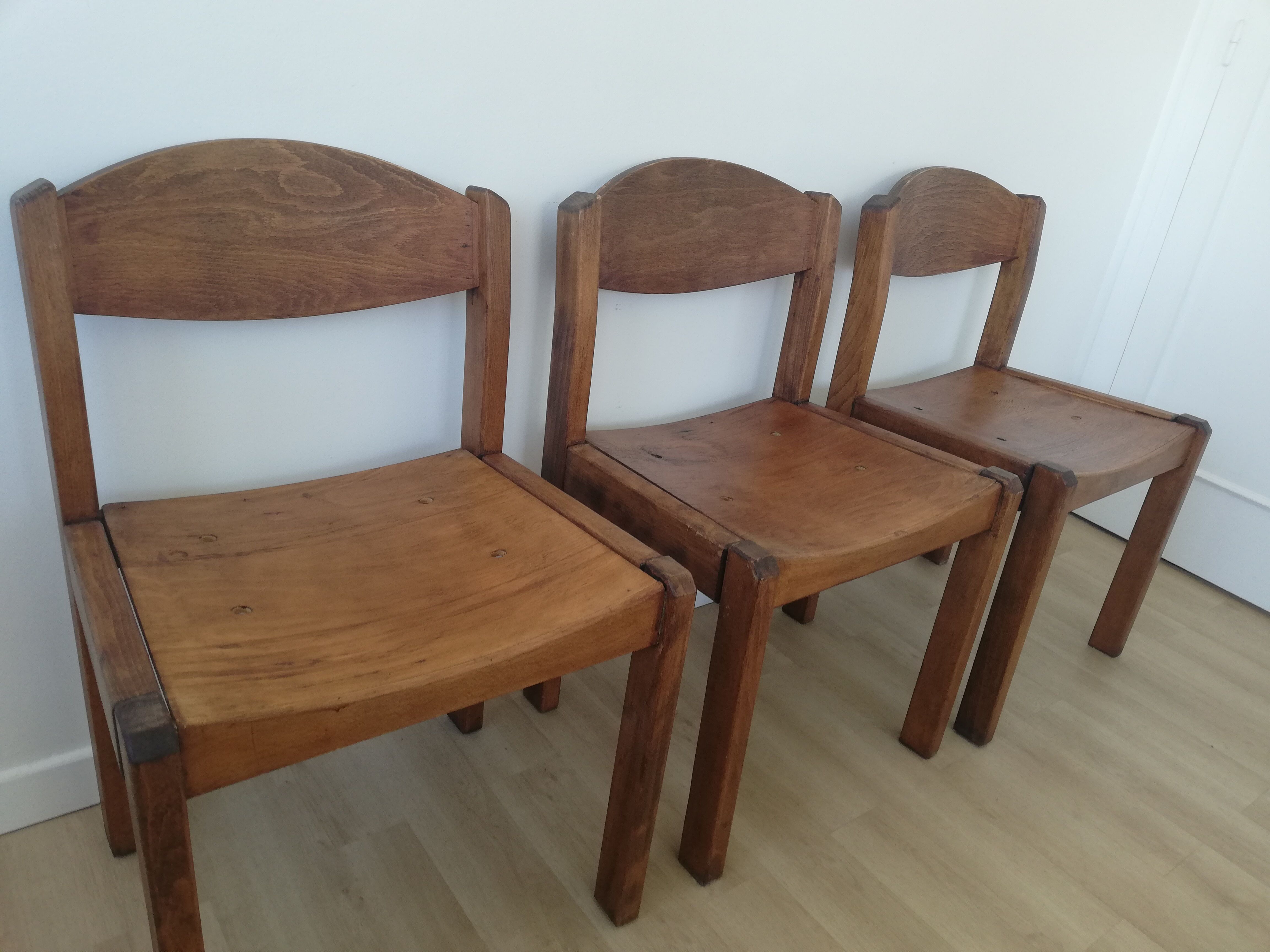 Lot of three vintage baumann chairs