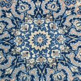 10x14 Navy Blue & Salmon Vintage Persian Rug, Geometric Style Classic Rug