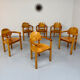 Set of 6 solid pine chairs in Scandinavian design by Reiner Daumiller vintage