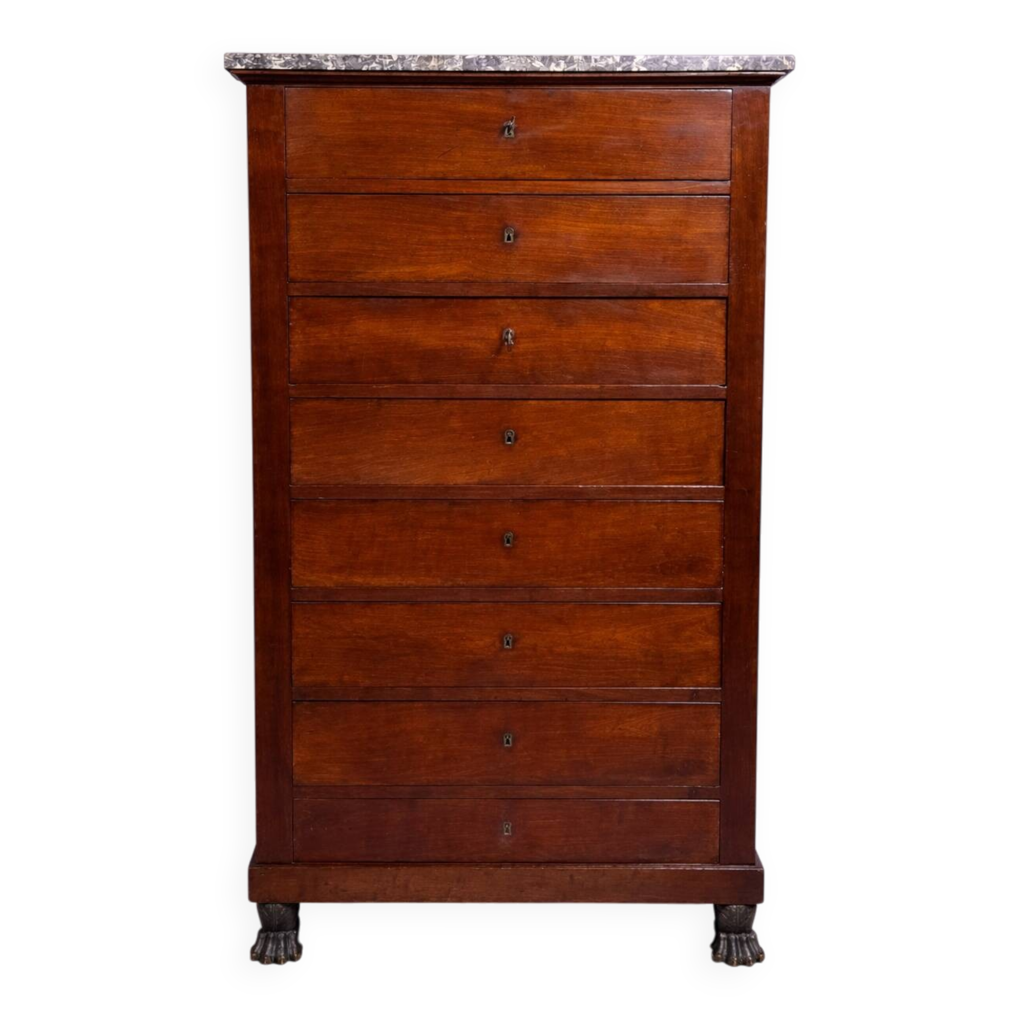 Six-drawer chest of drawers or chiffonnier, Empire / Restoration period