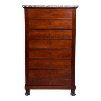 Six-drawer chest of drawers or chiffonnier, Empire / Restoration period