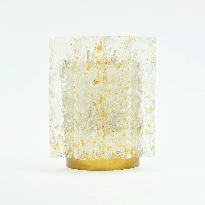 Mid-Century Ice Glass Wall Light from Doria Leuchten, Germany, 1960s
