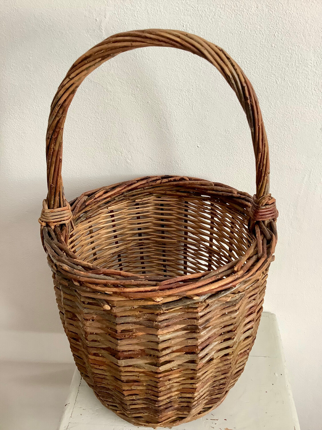 Raw wicker basket