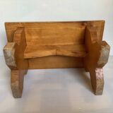 Small wooden bench stool step