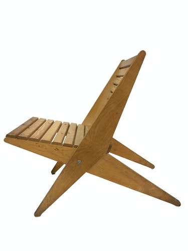 Foldable wooden garden chair from the 70s, Netherlands