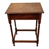Small vintage side/bedside table from the 1940s – Wood with twisted legs