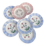 6 mismatched Sarreguemines plates
