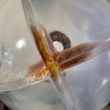 Space Age Chrome and Murano Glass Globe Lamp, Mazzega 1960-70