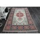 1970s Vintage Turkish Handmade Wool & Cotton Pink Area Rug 175x265
