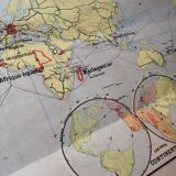 Old map Vidal Lablache 22 Community planisphere - 1950