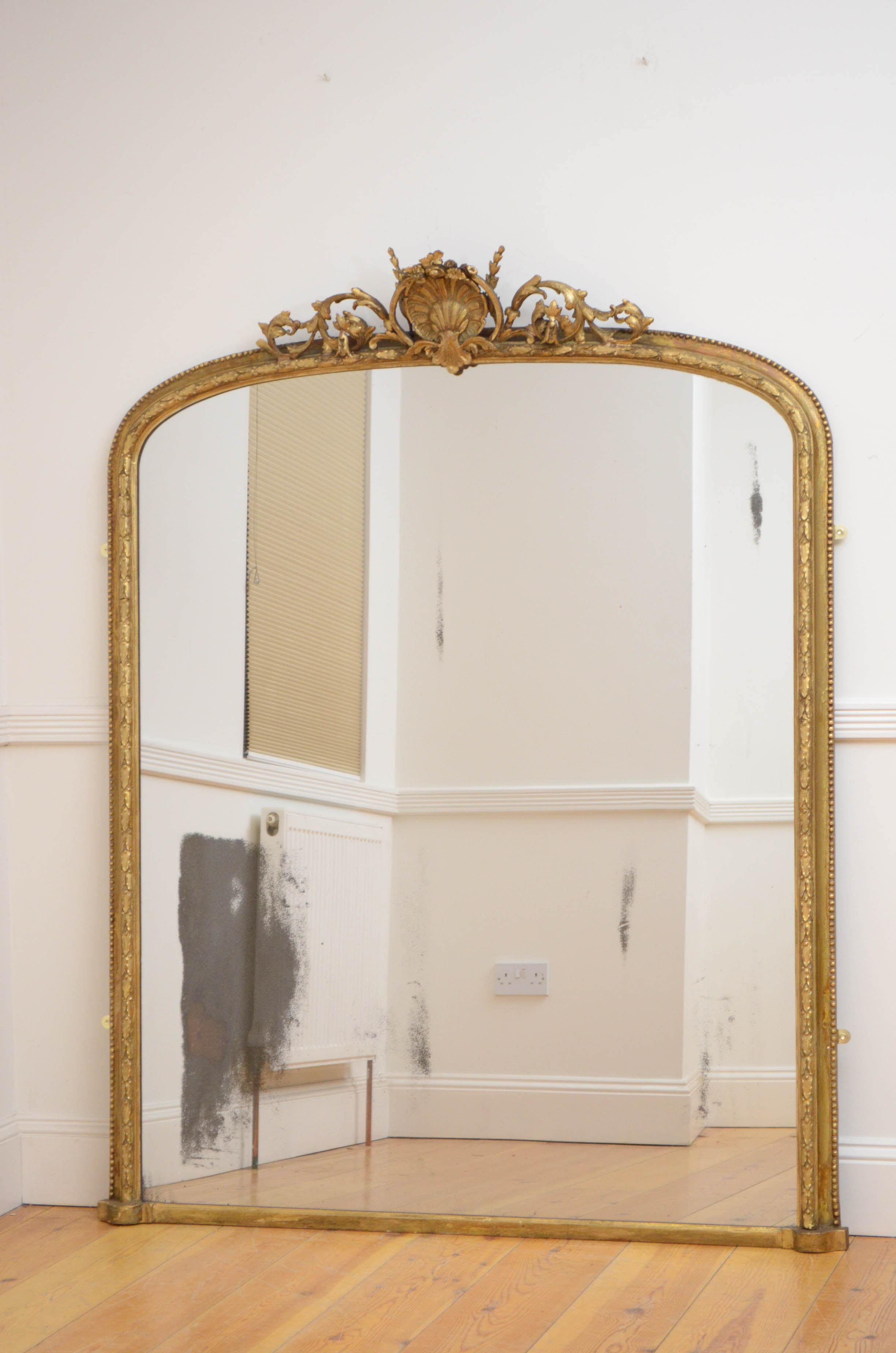 English victorian giltwood wall mirror - 174x138cm