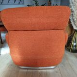 Set of seventies orange sofa and armchairs
