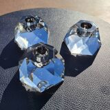 Crystal candle holders - diamond shape - set of 3