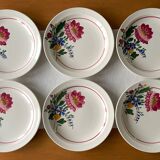 6 large old hollow plates in Sarreguemines earthenware
