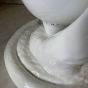 Lampe cobra vintage céramique et opaline