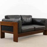 Bastiano Leather Sofa in Black by Tobia Scarpa for Gavina / Knoll